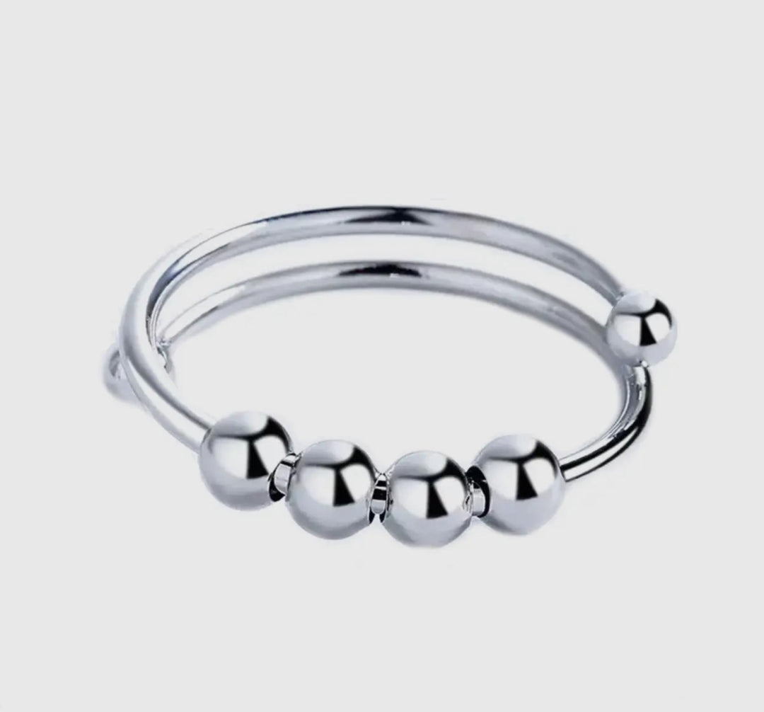 Fidget Anti Anxiety Silver Ball Ring MBZ525