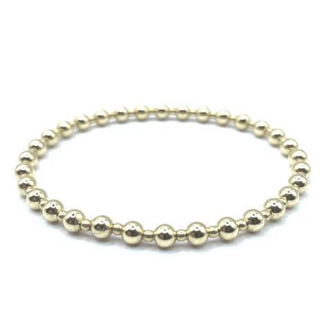 4mm+2mm+4mm Gold Filled Waterproof Dimension Bracelet ERN825 7”