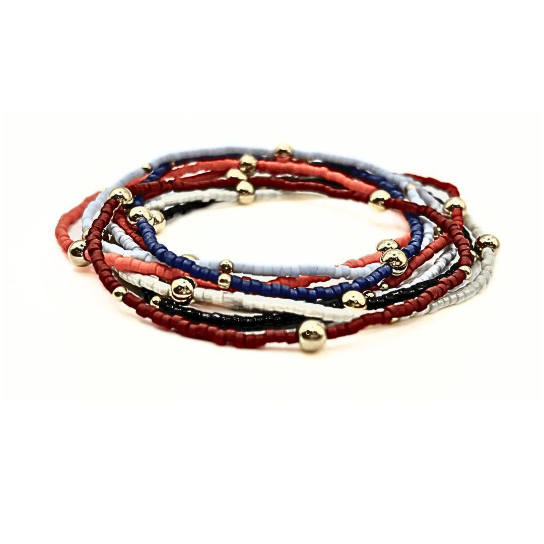 Game Day Gold-Filled & Seed Bead Waterproof Bracelet Collection ERN425 7”