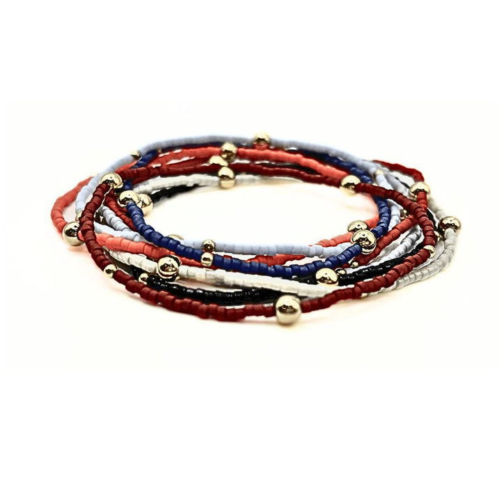 Game Day Gold-Filled & Seed Bead Waterproof Bracelet Collection ERN425 7”