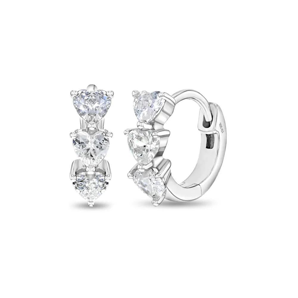 Cascading CZ Heart Girls Hoop ISJ1025