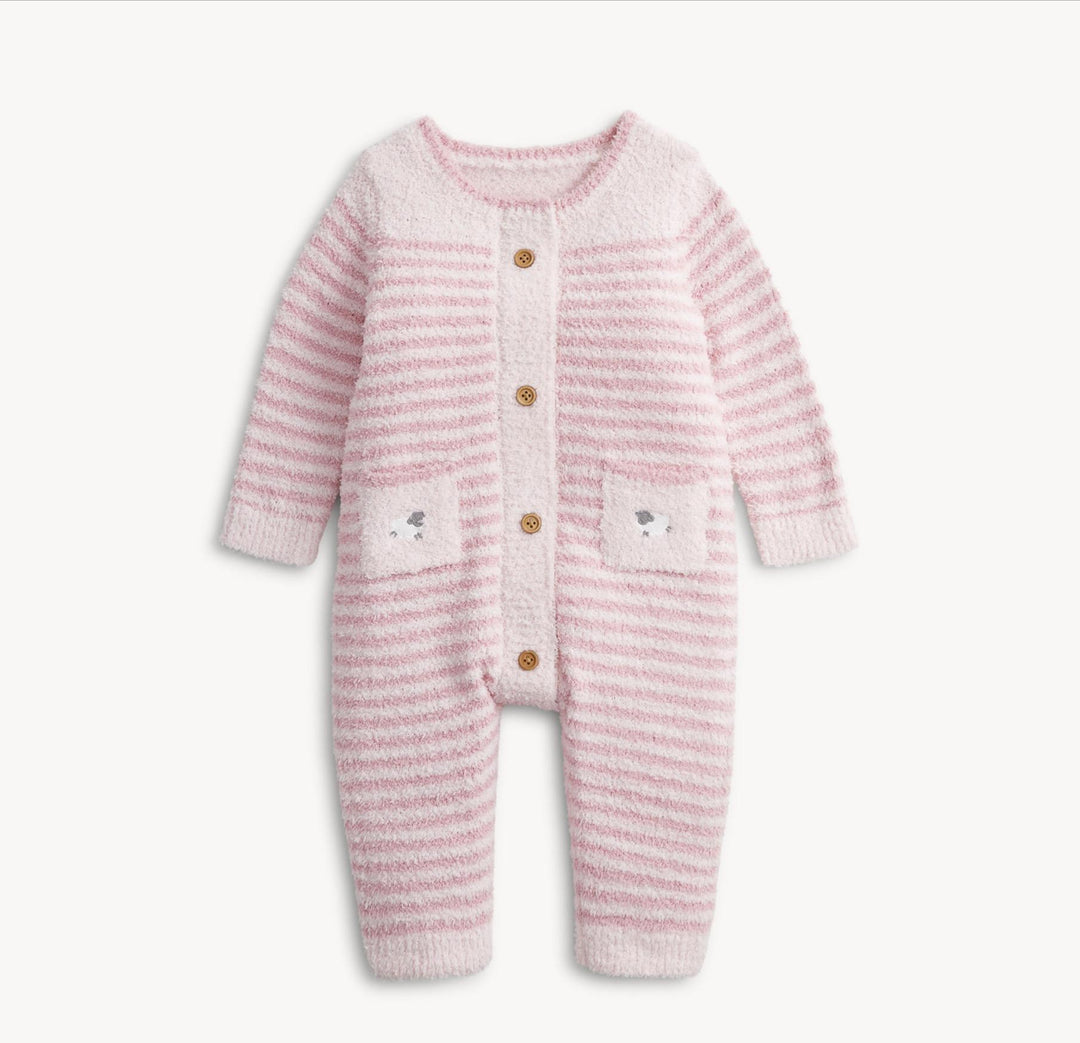 Chenille Pink Sweater Romper MGM826