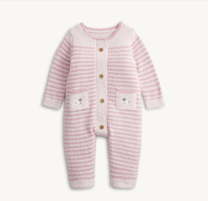 Chenille Pink Sweater Romper MGM826