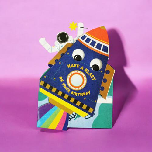 Wobbly Rocket Birthday Greeting Card NQI725