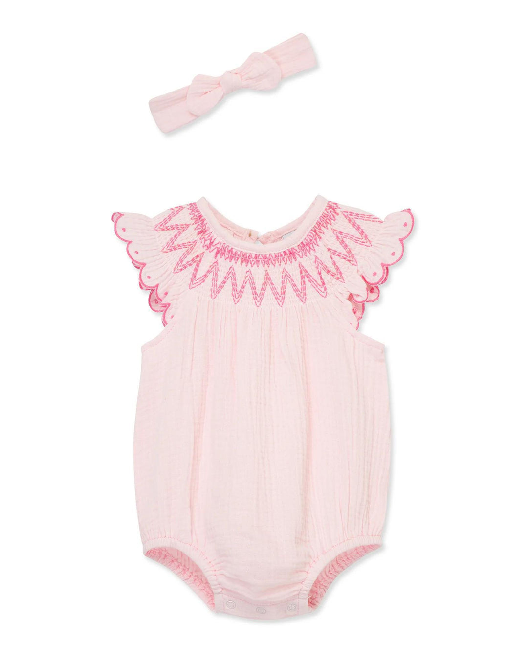 Smocked Gauze Bubble & Headband Set LTM325