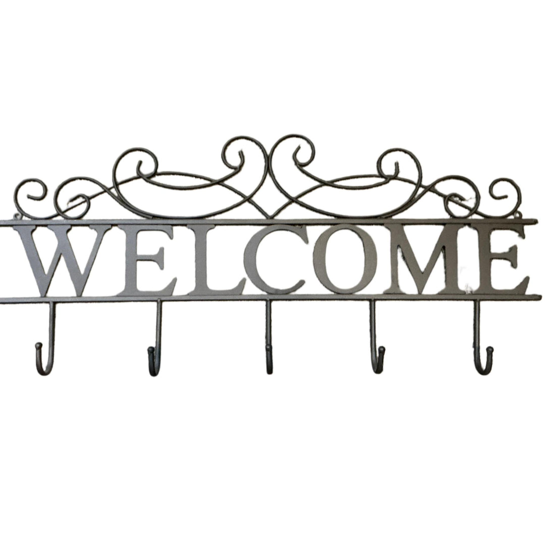 Metal Welcome Sign with 5 Hooks EVG
