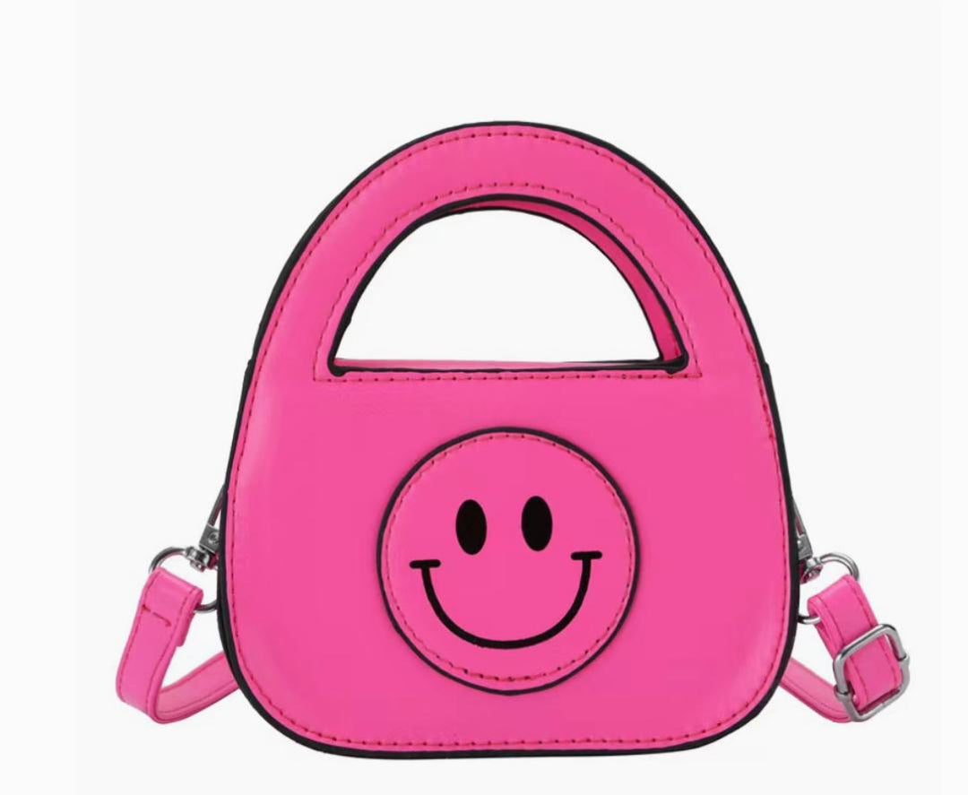 Mini Neon Smiley Face Tote Purse Bag MBZ525