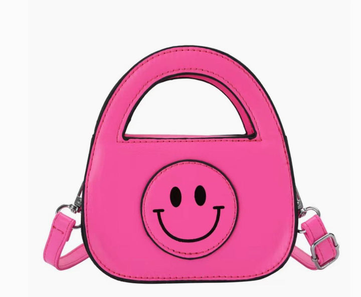 Mini Neon Smiley Face Tote Purse Bag MBZ525