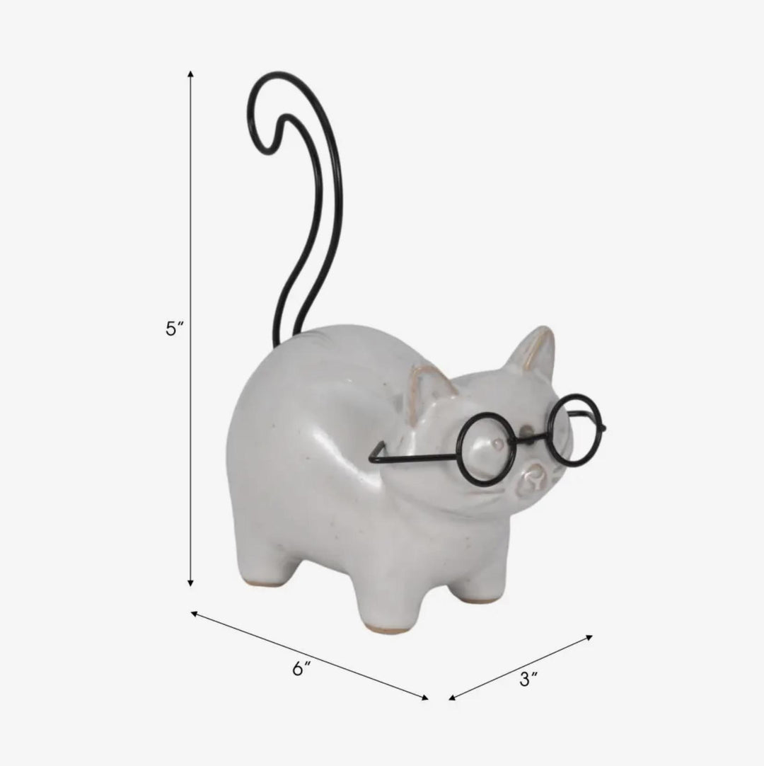 Ceramic Standing Kitten w/Glasses SAG626