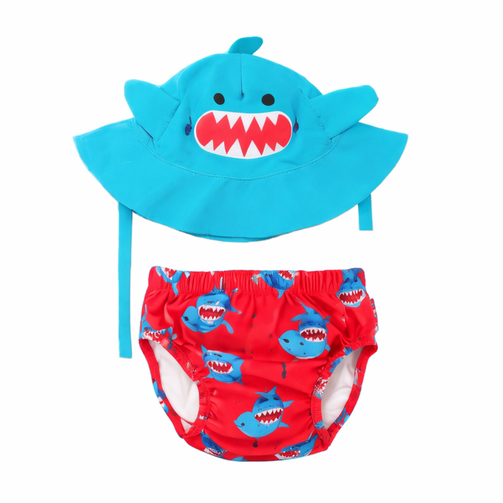 Sherman the Shark Baby Swim Diaper/Hat Set ZCI326
