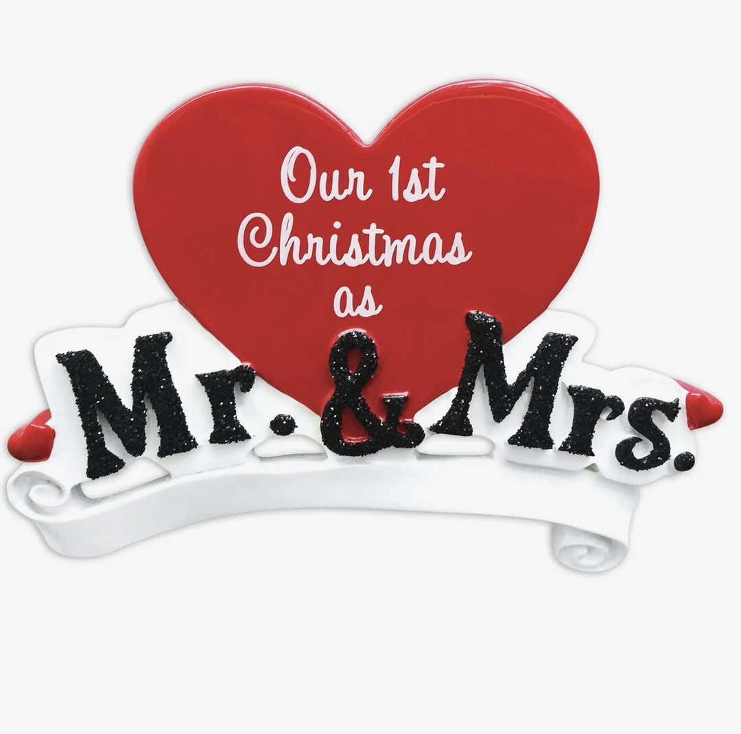 Mr & Mrs First Christmas Personalized Ornament PXO726