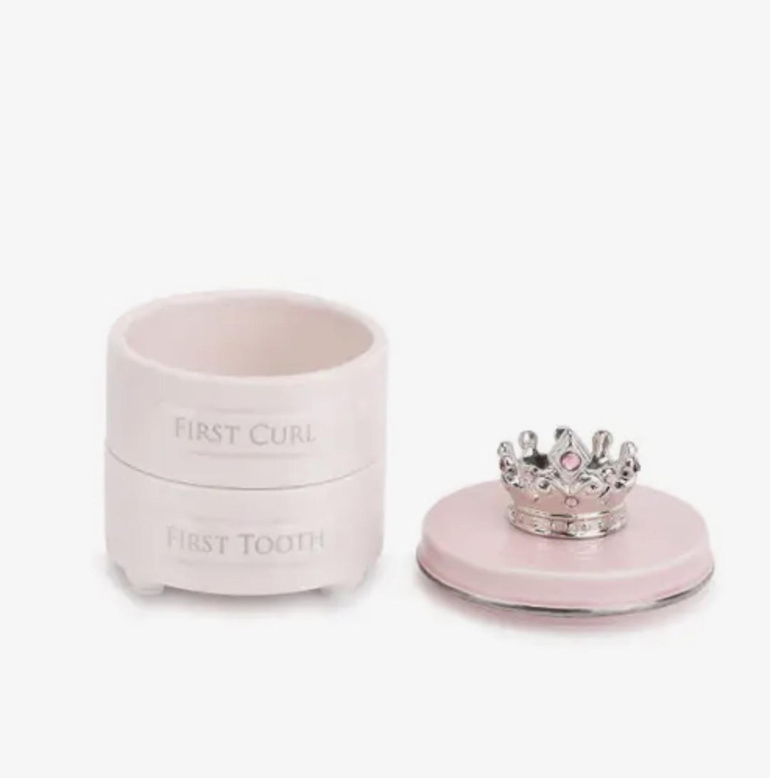 First Tooth & Curl Keepsake Box Pink DEM526
