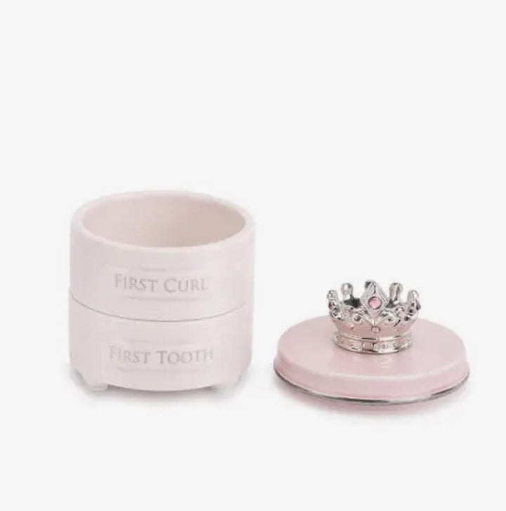 First Tooth & Curl Keepsake Box Pink DEM526