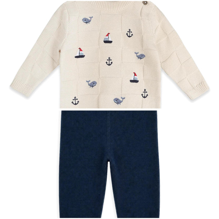 Miles Nautical Embroidered Pullover w/Pants VIV826