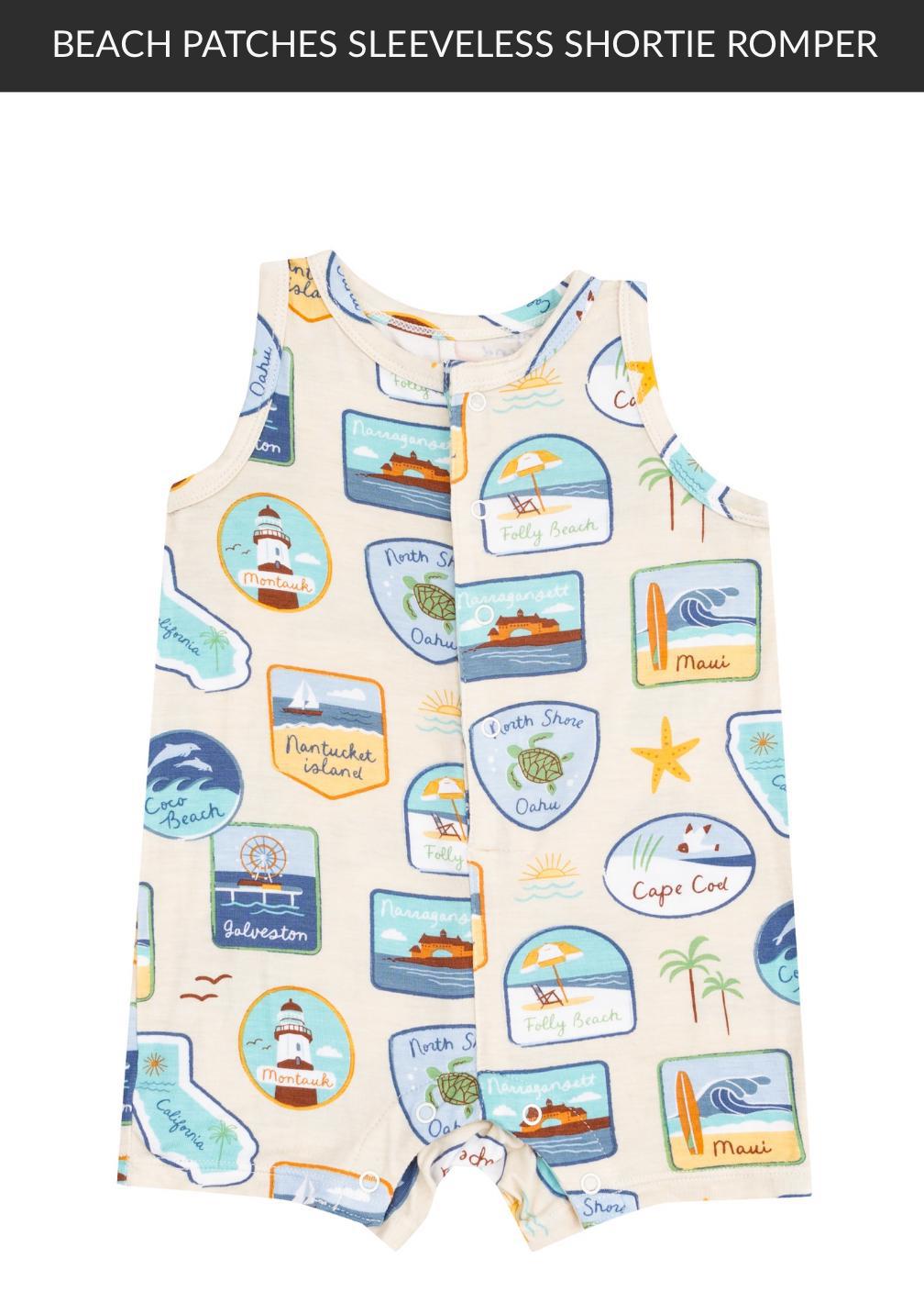 Beach Patches Sleeveless Shortie Romper ANG325