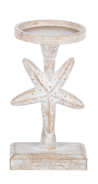 Short Starfish, Shell & Sea Turtle Pillar Holder GNZ325