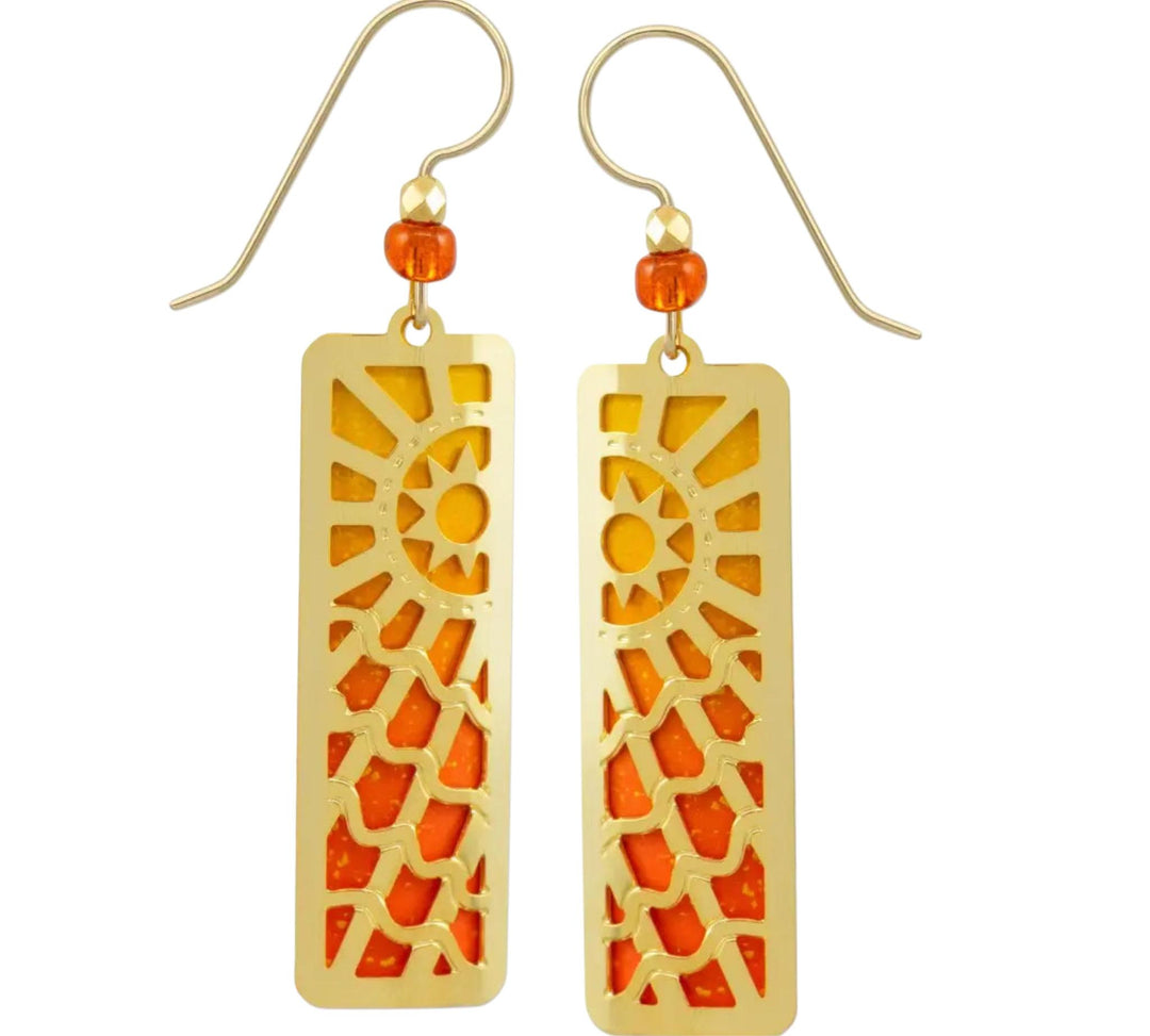 Orange Sunburst Earrings SKY626
