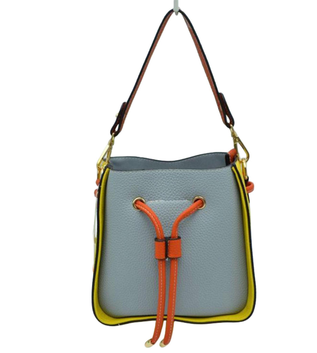 Color Block Bucket Bag 2in1 3 Strap Purse 5263 EMH