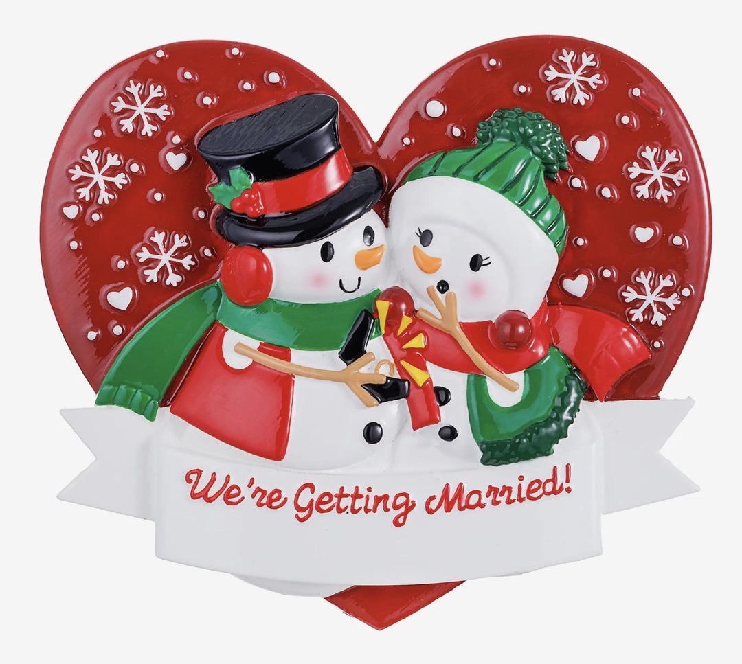Snowman Engagement Personalized Ornament PXO726