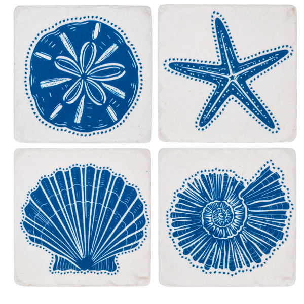 Coastal Icon Stone Coaster Set – Set of 4 GNZ725