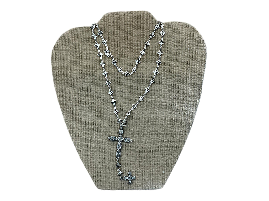 Lotus Necklace w/Cross LAV525