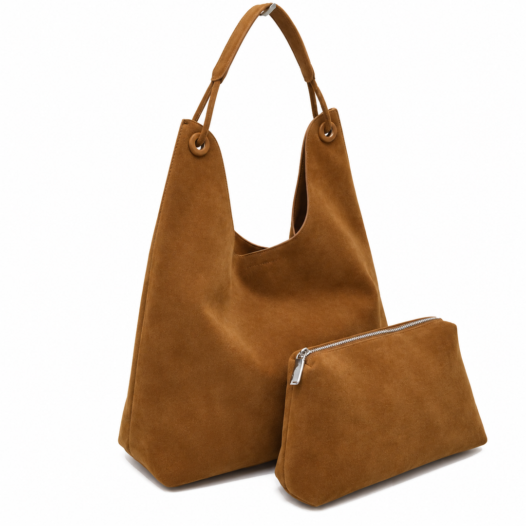 Suede 2-in-1 Hobo Bag w/Matching Pouch 6893-1 EMH926
