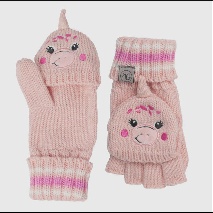 Knit Fingerless Gloves w/ Flap FJK925
