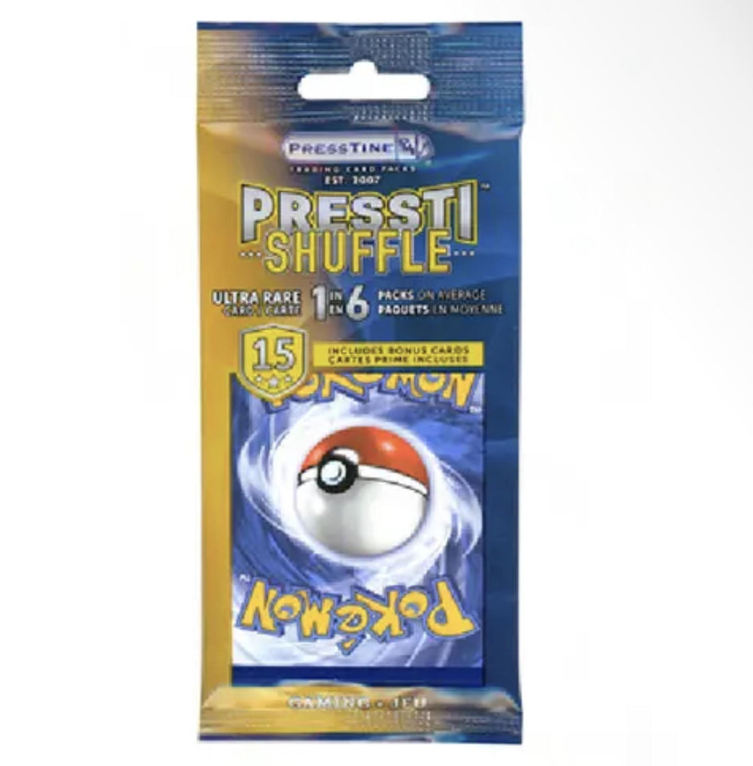 PressTine Shuffle Pokémon 15-Card Trading Card Pack NYS929