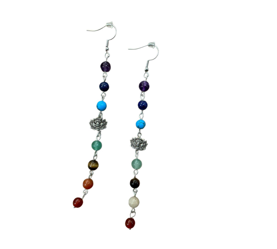 Multi-Stone Lotus Drop Earrings TBC226