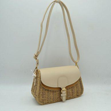 Woven Crossbody Saddle Bag T3506 EMH525