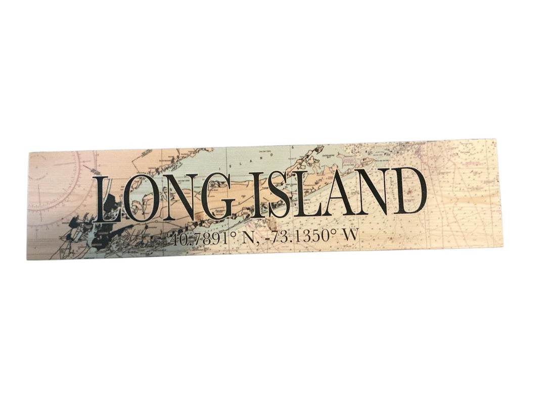 Wood Map Long Island Sign MAP626