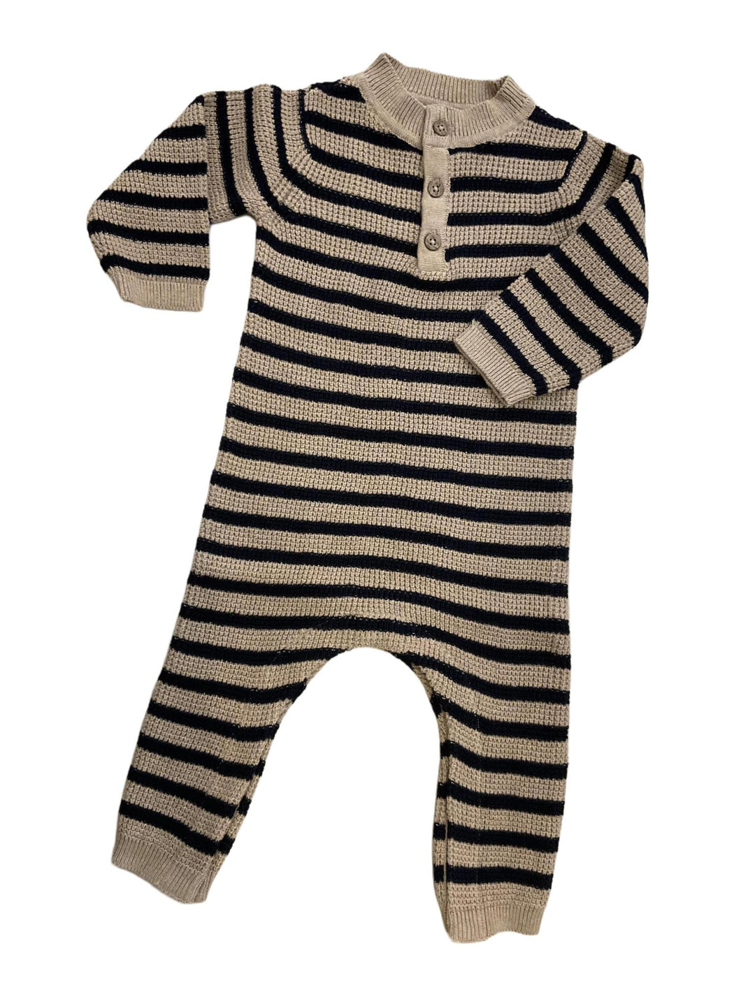 Navy Stripe Chunky Sweater Knit Jumpsuit VIV1024