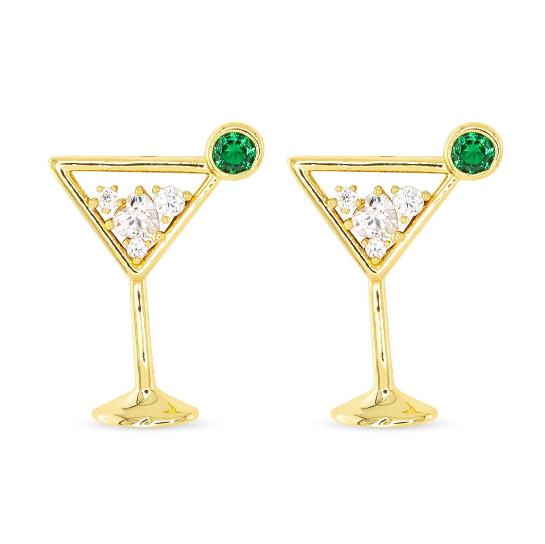 Gold CZ Dirty Martini Earrings ABC926