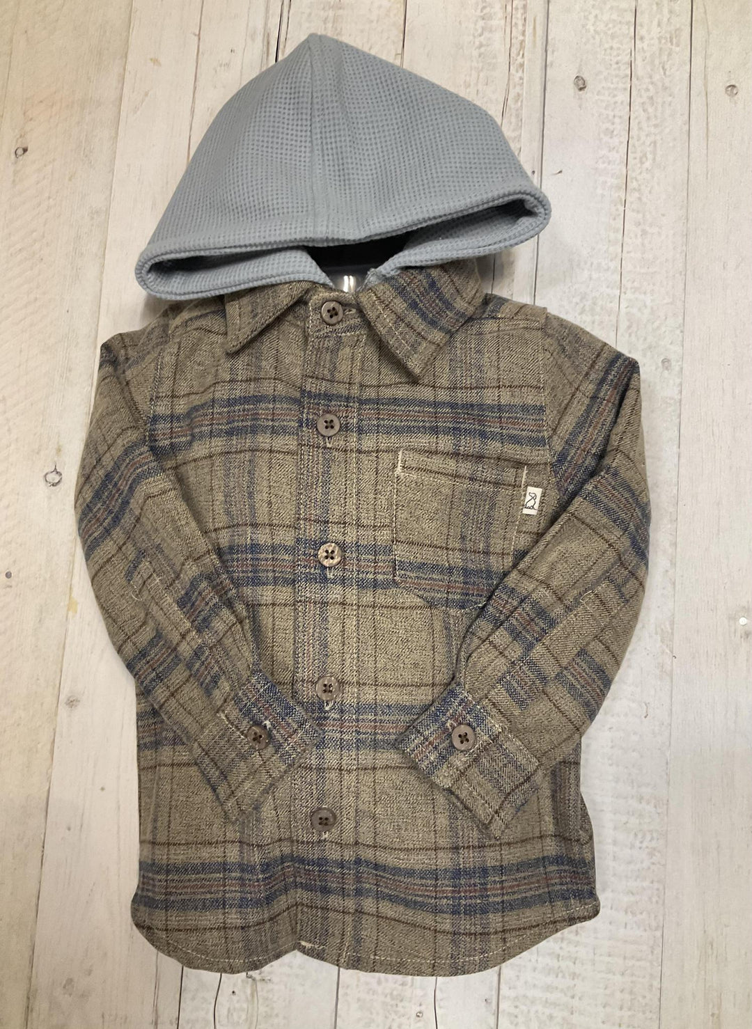 Erin Hooded Shirt Beige/Plaid MAH