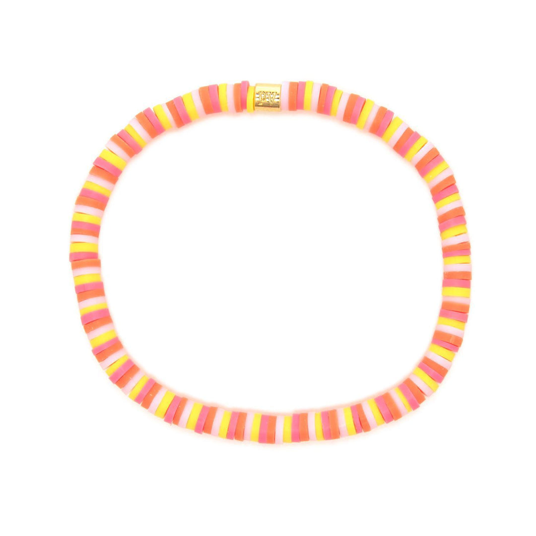 Seascape Vinyl Disc Stretch Bracelet Strawberry Mochi PUR425