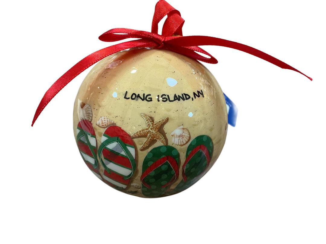 Long Island, NY Beach Flip Flop Ornament CPS1025