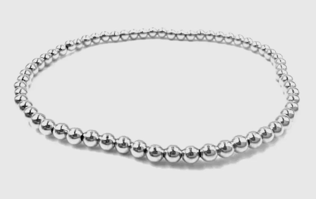 3mm Sterling Silver Karma Waterproof Bracelet 7” ERN1125