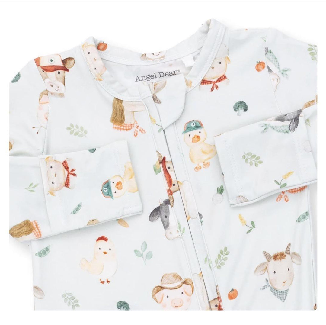 Baby Farm Faces Zipper Footie ANG826