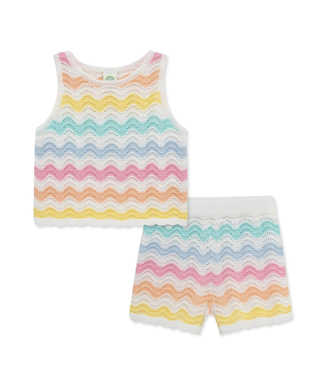 Wavy Pointelle Knit Short Set LTM326