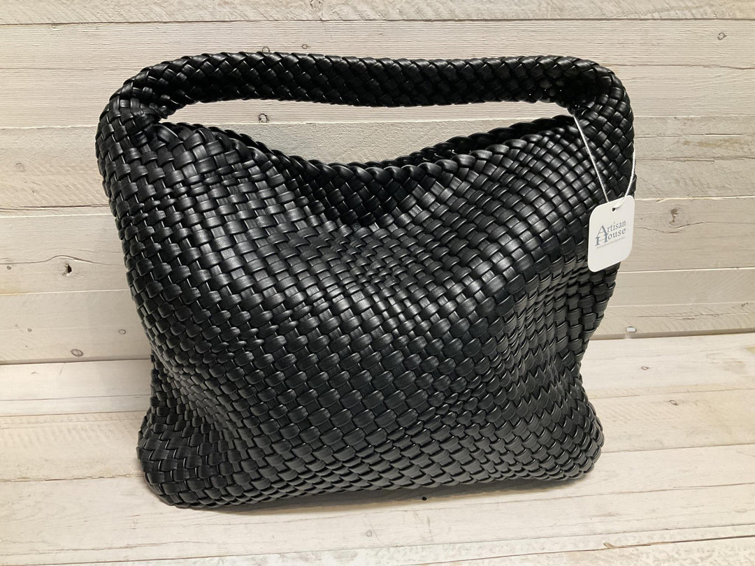 Large Leather Woven Tote EMB1683 EM824