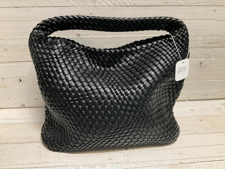 Large Leather Woven Tote EMB1683 EM824