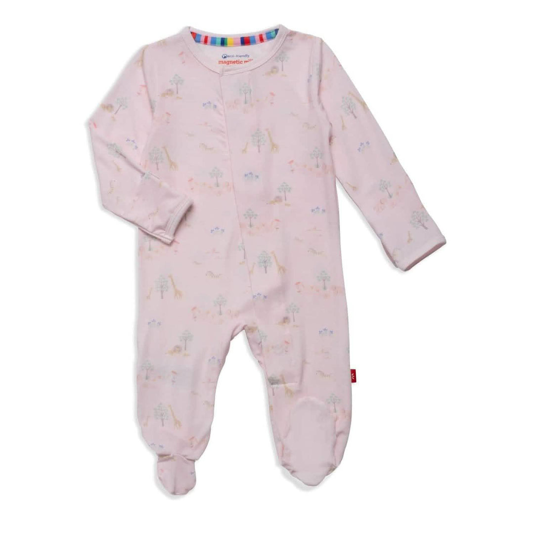 Pink Serene Safari Modal Magnetic Footie MM125