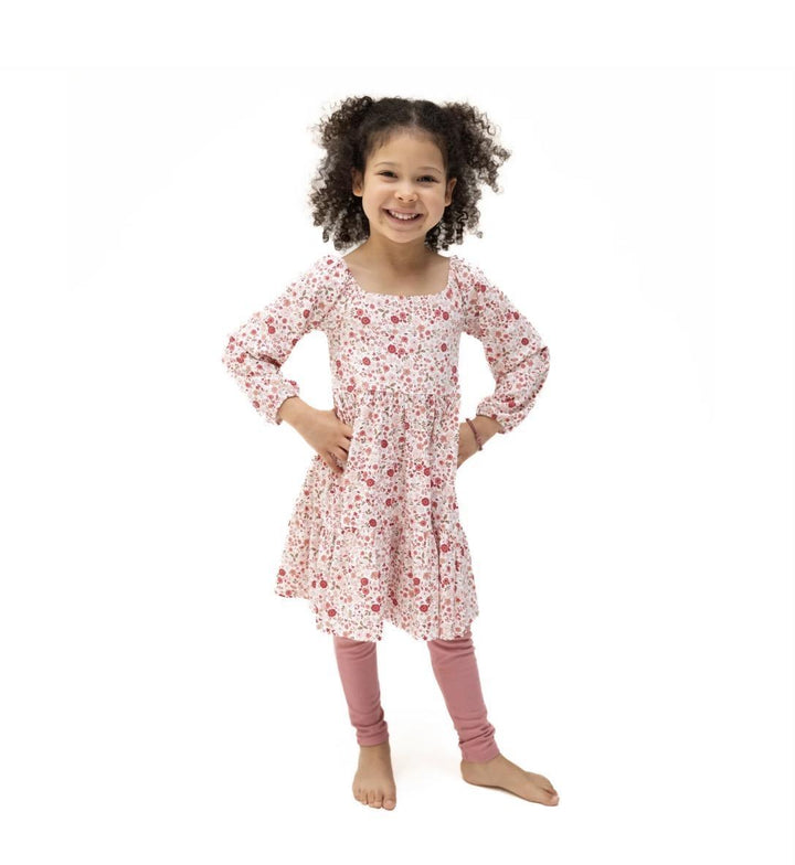 Serene Floral-Cap Sleeve Dress w/Leggings ANG826