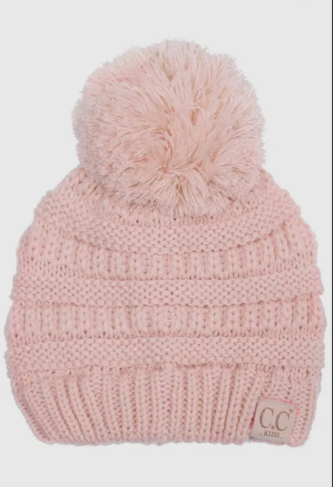 Kids Solid Knit Pom Beanie HAN925