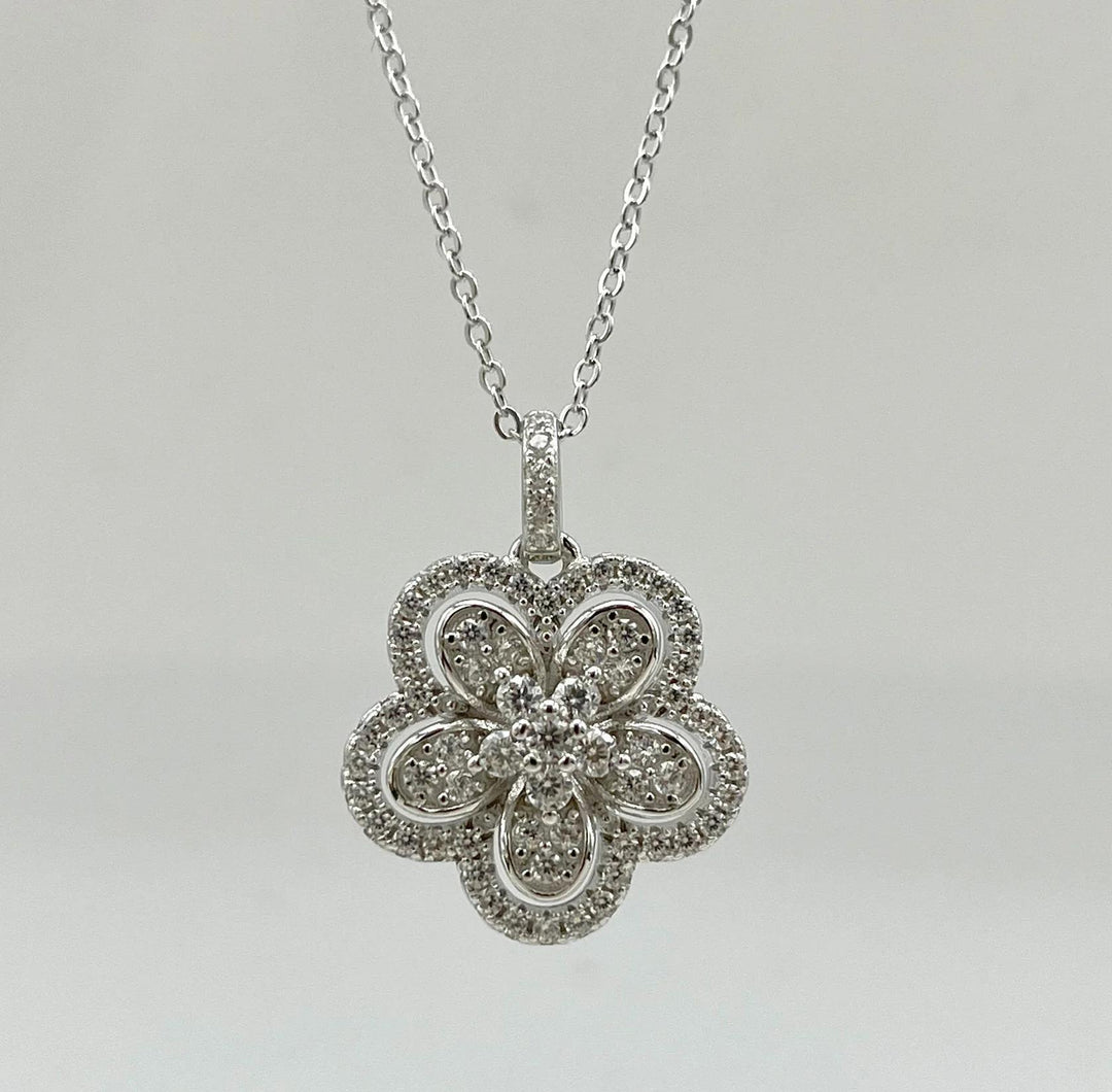 Flower w/Stones Necklace LJW525