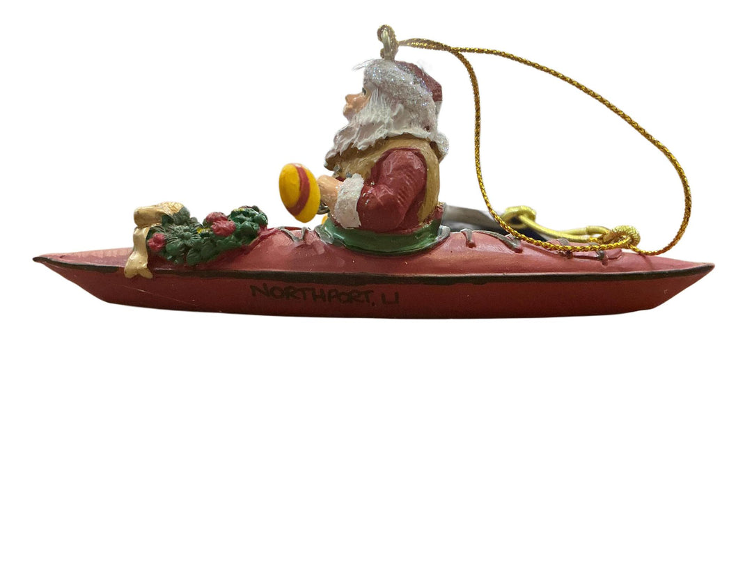 Northport, LI Santa in Kayak Ornament CPS1025