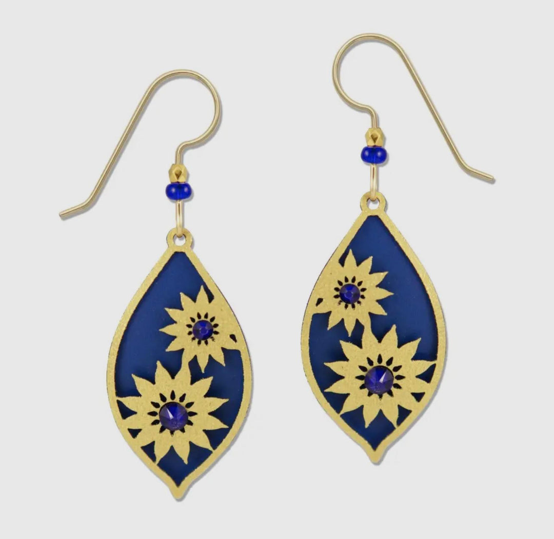 Sunflowers in Rounded Diamond Earrings 2310 SKY825
