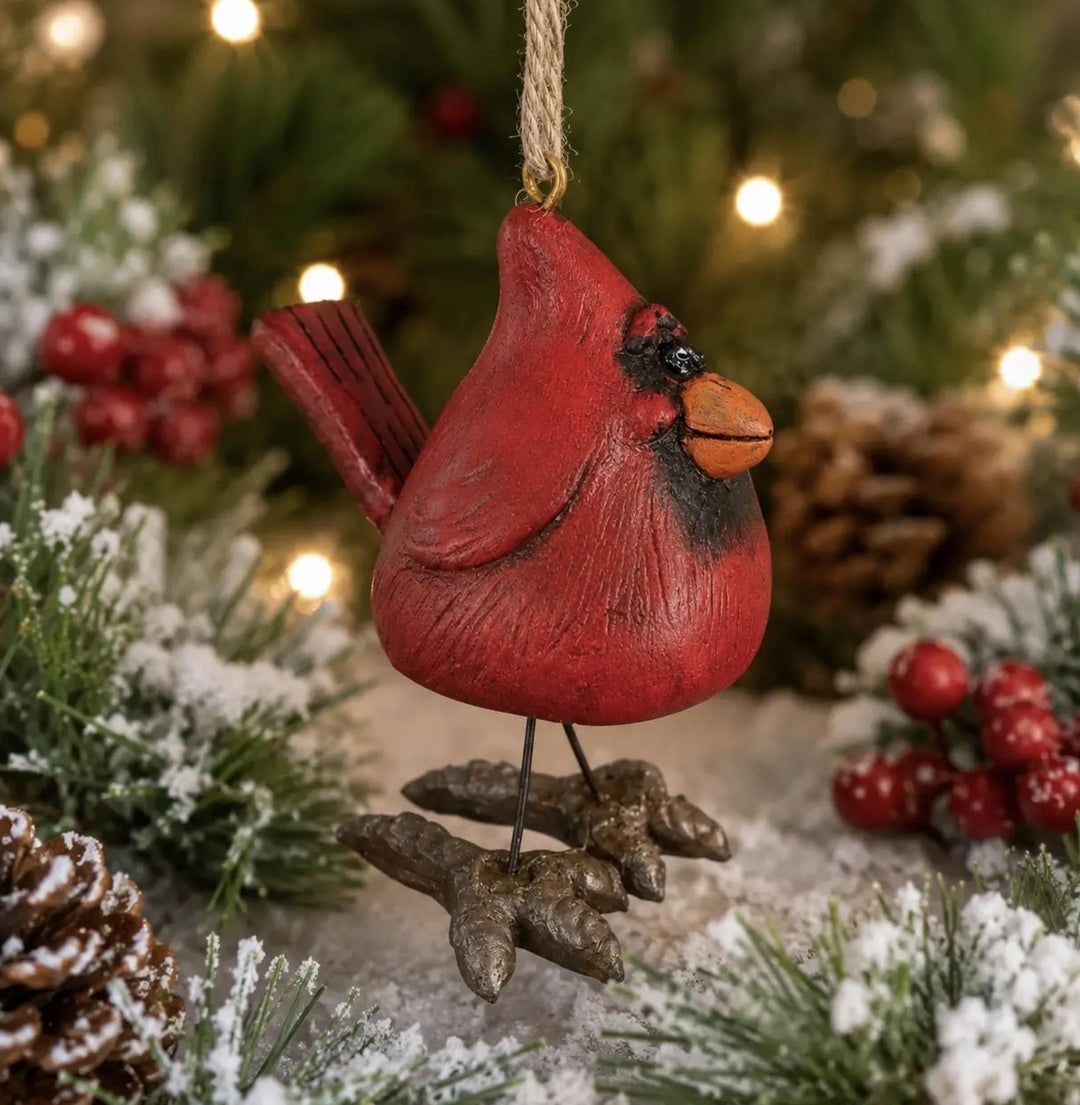 Cardinal Ornament w/Wire Legs By Bert Anderson DEV1026