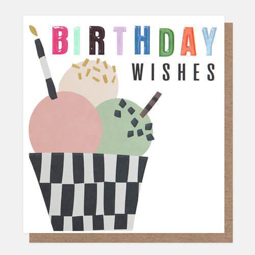 Ice Cream Sundae Birthday Greeting Card NQI725