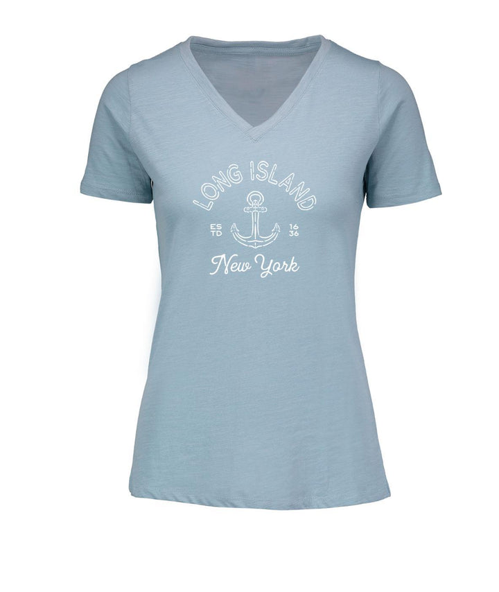 Long Island Vera Ringspun Slub V-Neck MVS